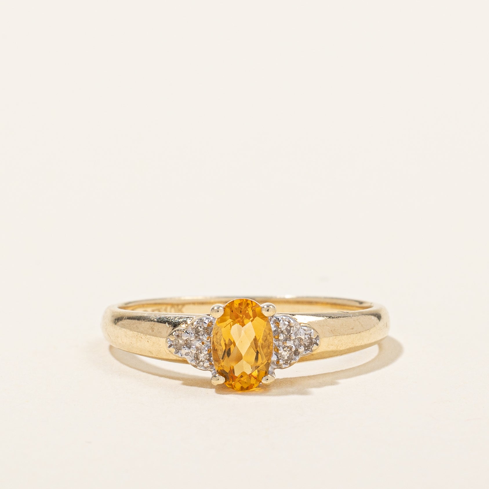 Citrine & Diamond Ring | 0.35ct, 0.03ctw | SZ 6.5 |