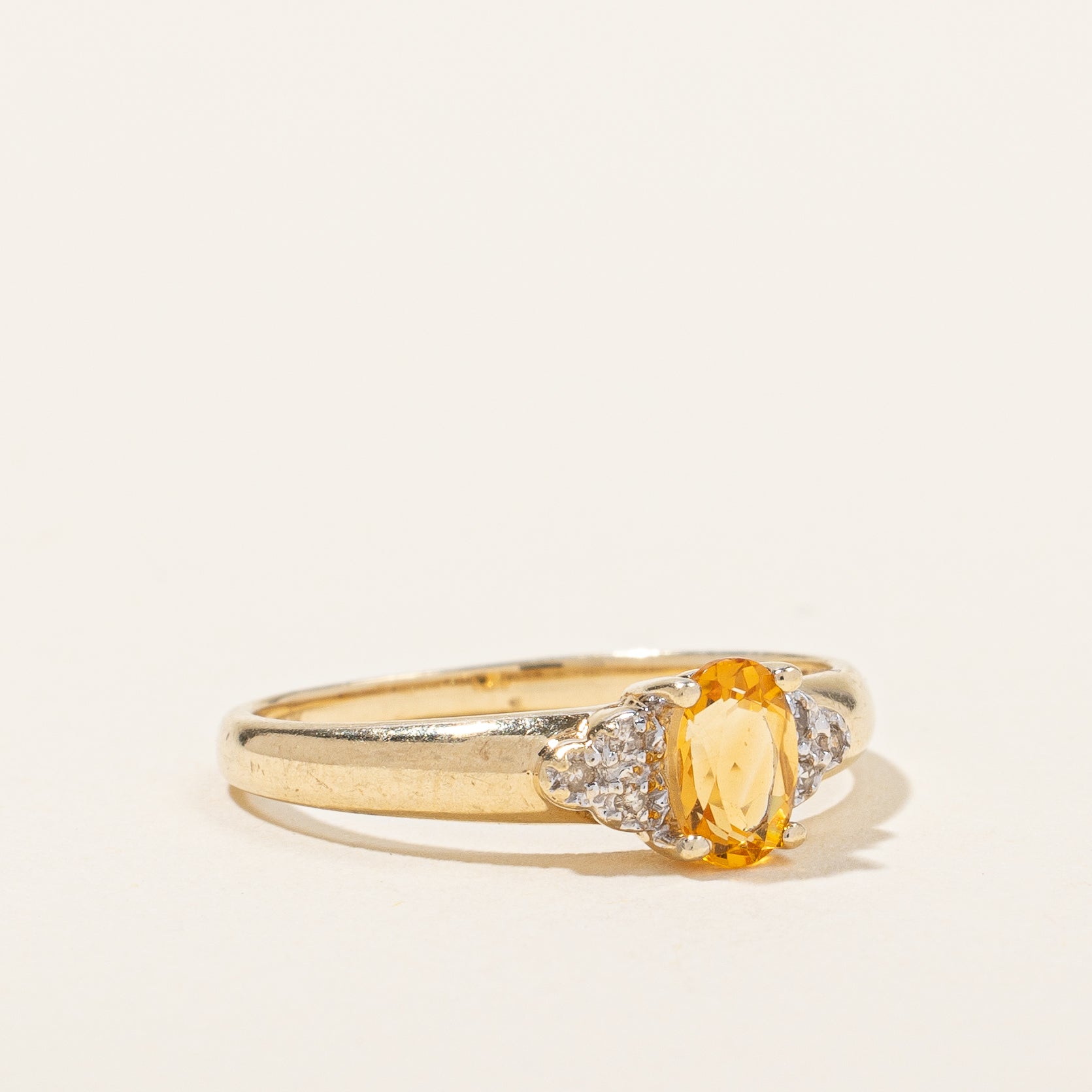 Citrine & Diamond Ring | 0.35ct, 0.03ctw | SZ 6.5 |