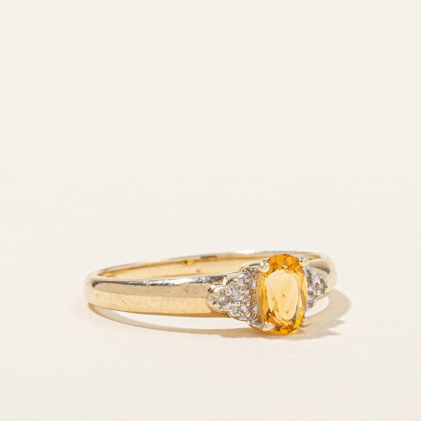 Citrine & Diamond Ring | 0.35ct, 0.03ctw | SZ 6.5 |