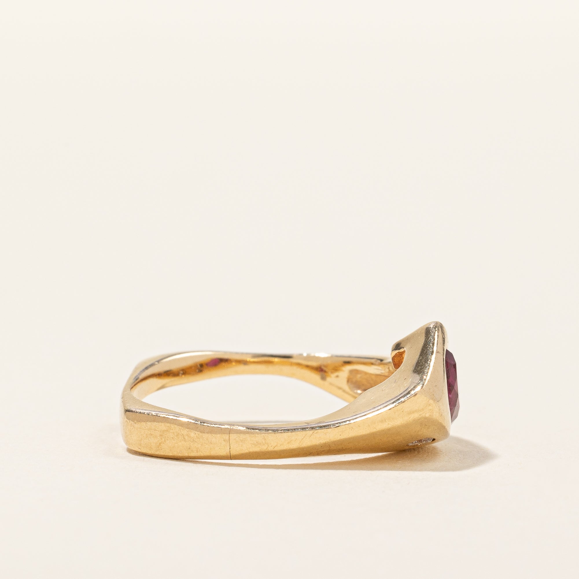 Glass Filled Ruby & Diamond Ring | 0.60ct, 0.08ctw | SZ 5 |