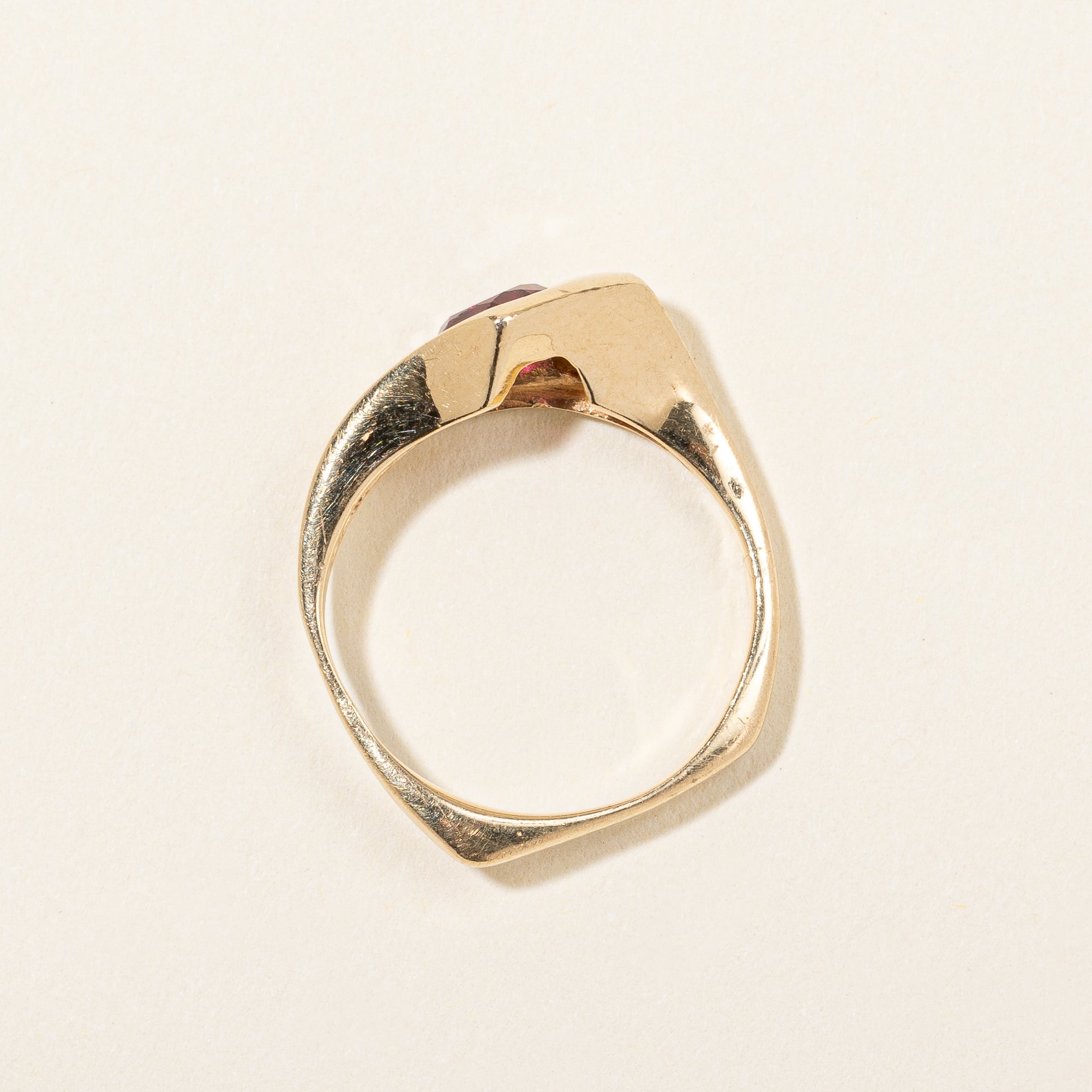 Glass Filled Ruby & Diamond Ring | 0.60ct, 0.08ctw | SZ 5 |