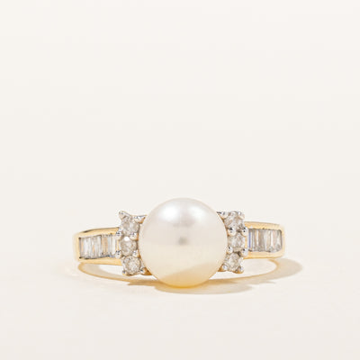 Pearl & Diamond Ring | 0.27ctw | SZ 5 |