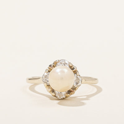 Pearl & Diamond Accented Ring | 0.60ctw, 6.6mm | SZ 6.25 |