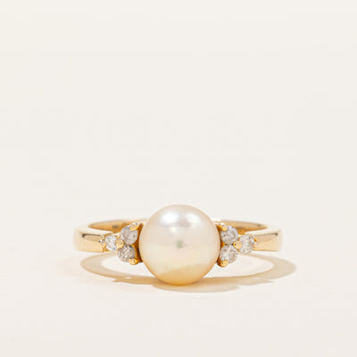 Pearl & Diamond Ring | 0.12ctw | SZ 5.75 |