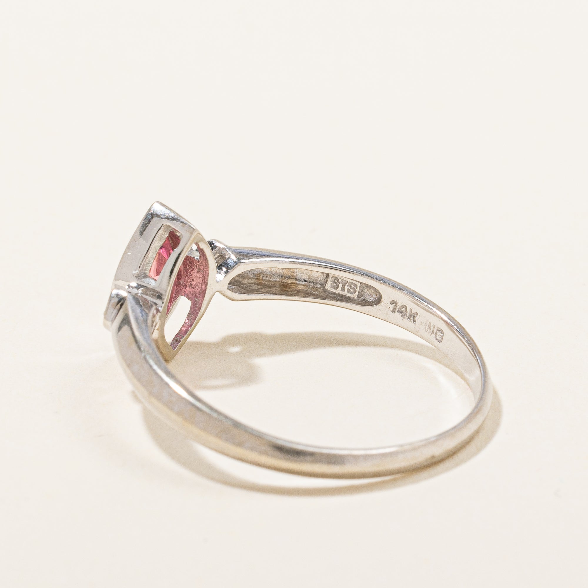 Pink Tourmaline & Diamond Ring | 0.45ct, 0.01ctw | SZ 9 |