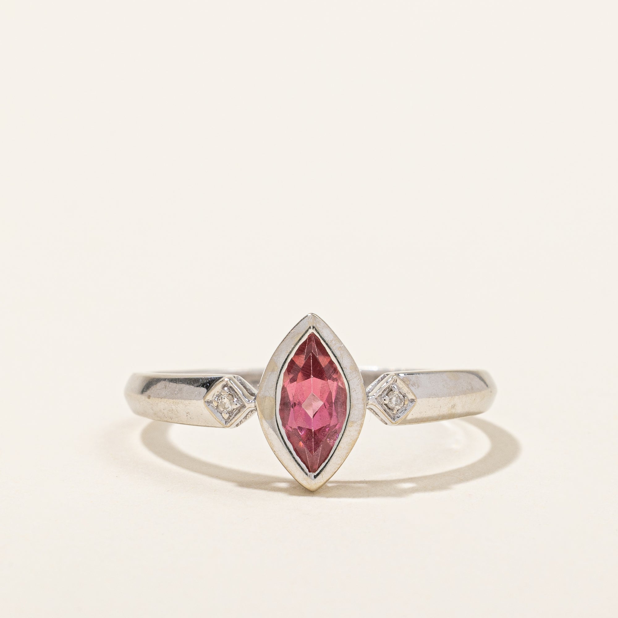 Pink Tourmaline & Diamond Ring | 0.45ct, 0.01ctw | SZ 9 |