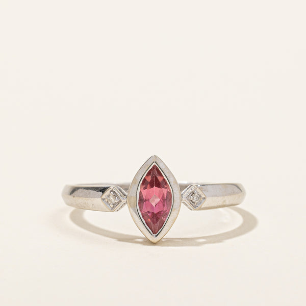 Pink Tourmaline & Diamond Ring | 0.45ct, 0.01ctw | SZ 9 |