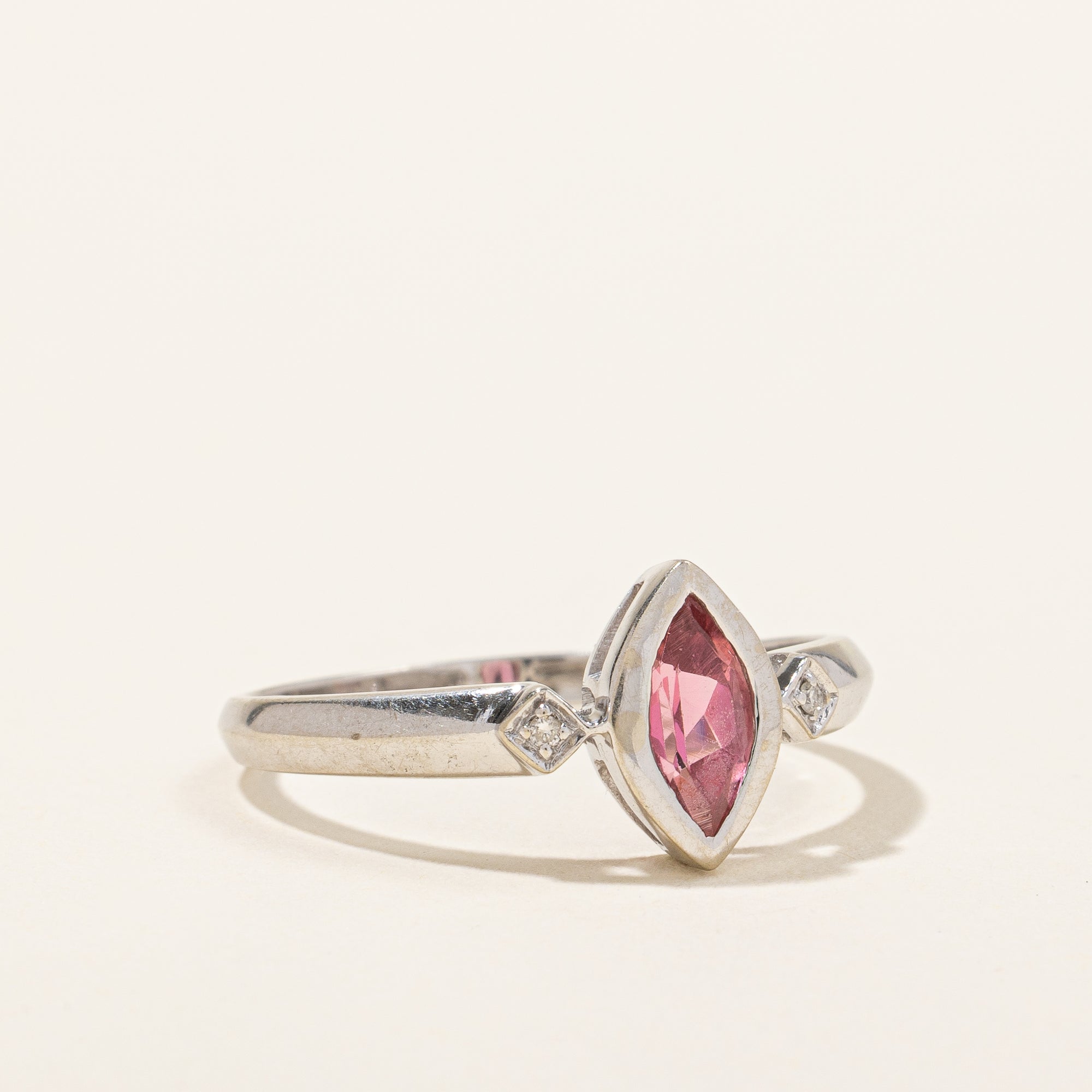 Pink Tourmaline & Diamond Ring | 0.45ct, 0.01ctw | SZ 9 |