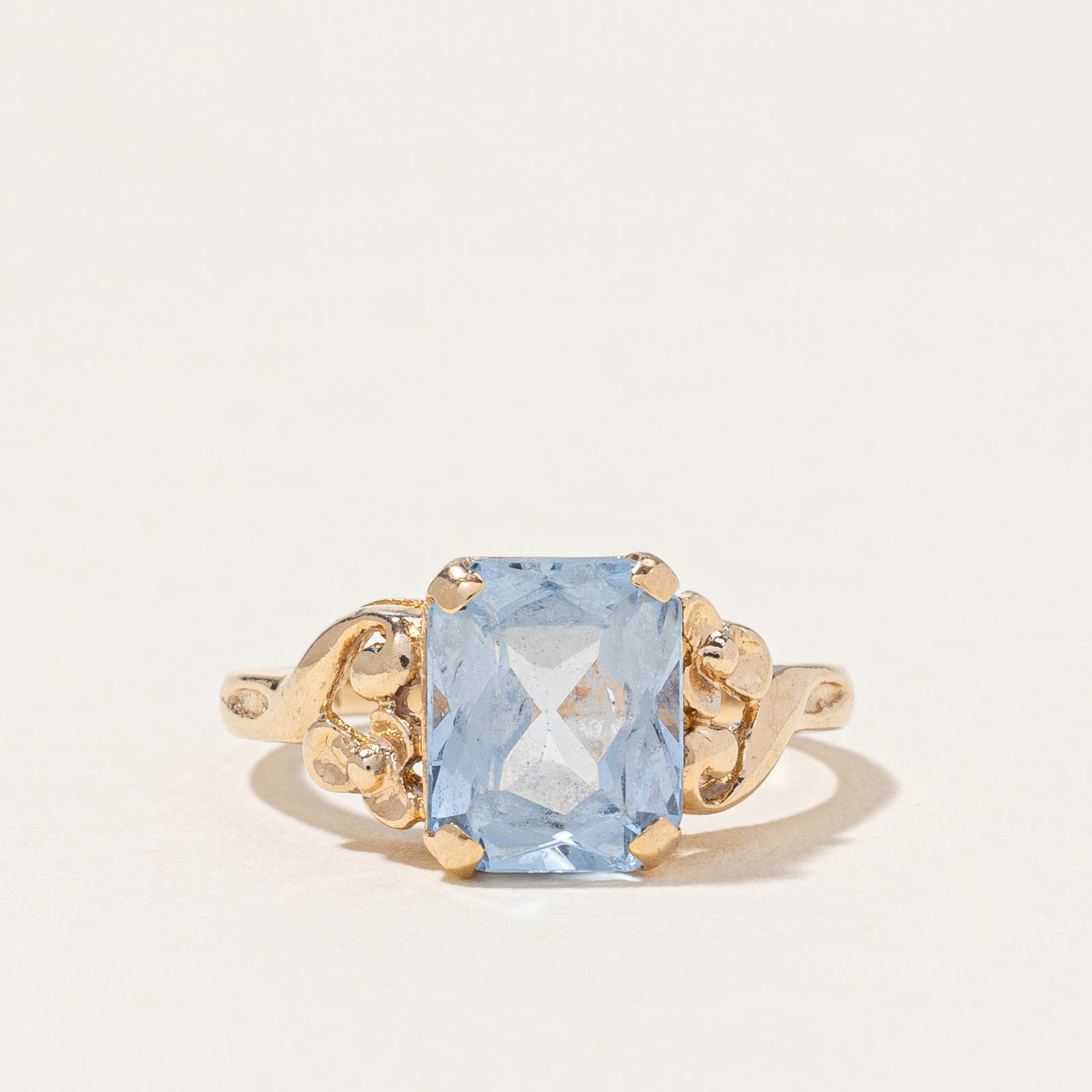 10K Yellow Gold Blue Topaz Ring | 1.64ct | SZ 3.75