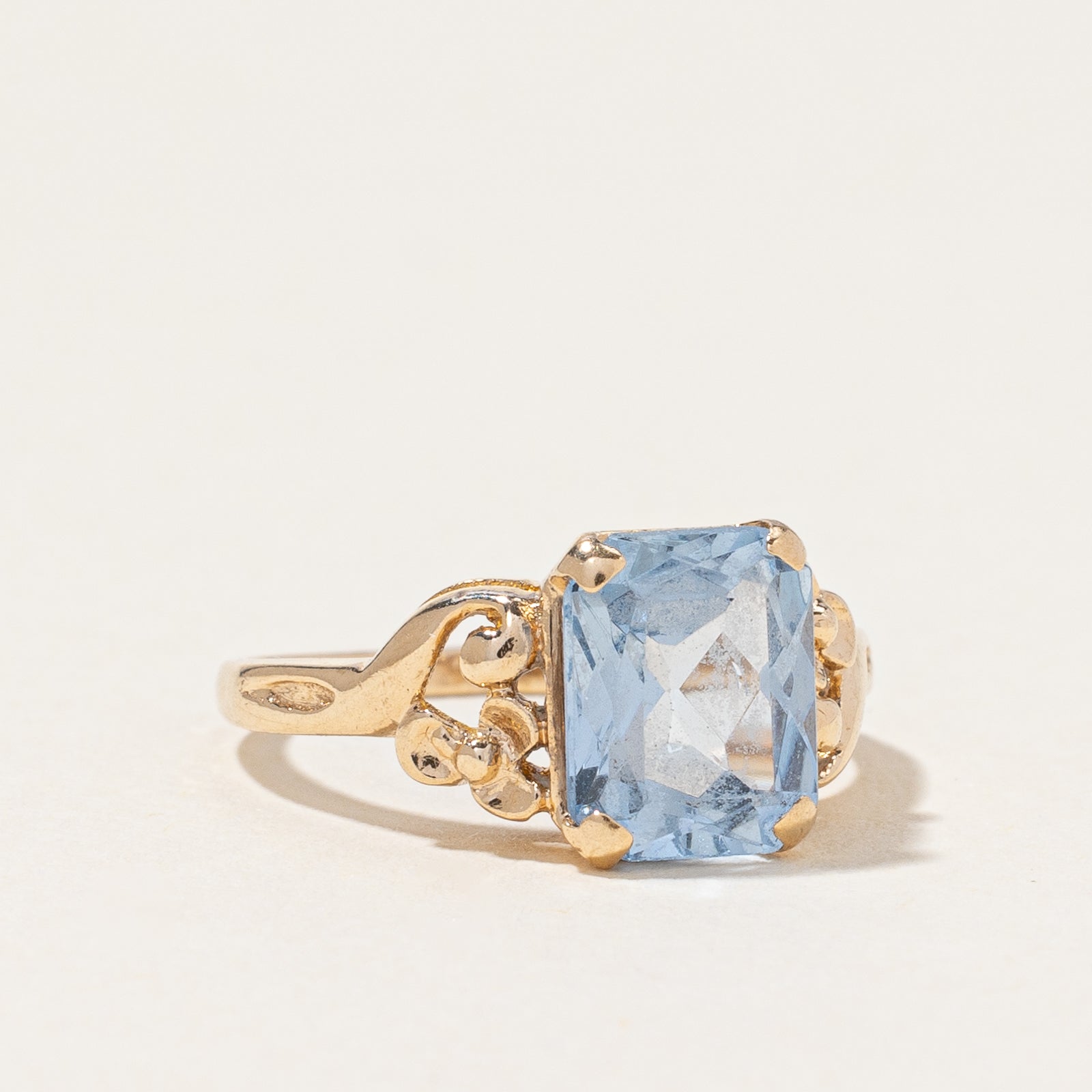 10K Yellow Gold Blue Topaz Ring | 1.64ct | SZ 3.75