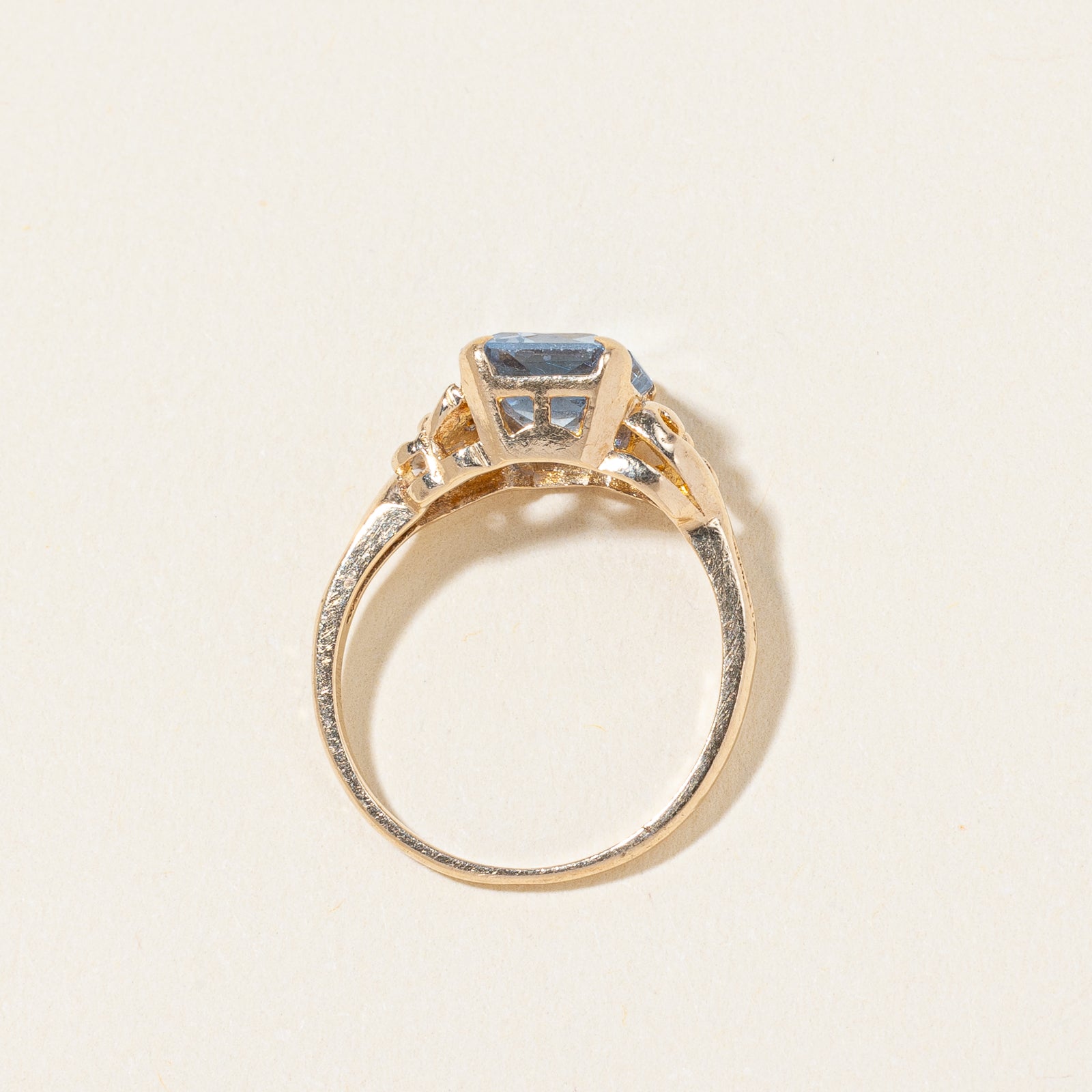 10K Yellow Gold Blue Topaz Ring | 1.64ct | SZ 3.75