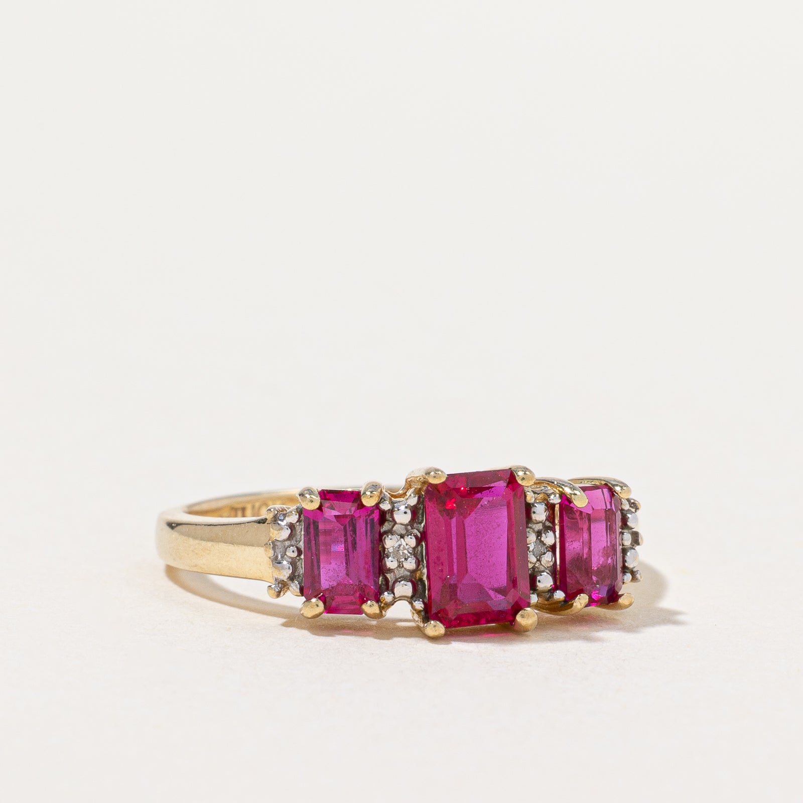 Synthetic Ruby & Natural Diamond Ring | 1.16ctw, 0.01ctw | SZ 6.75 |