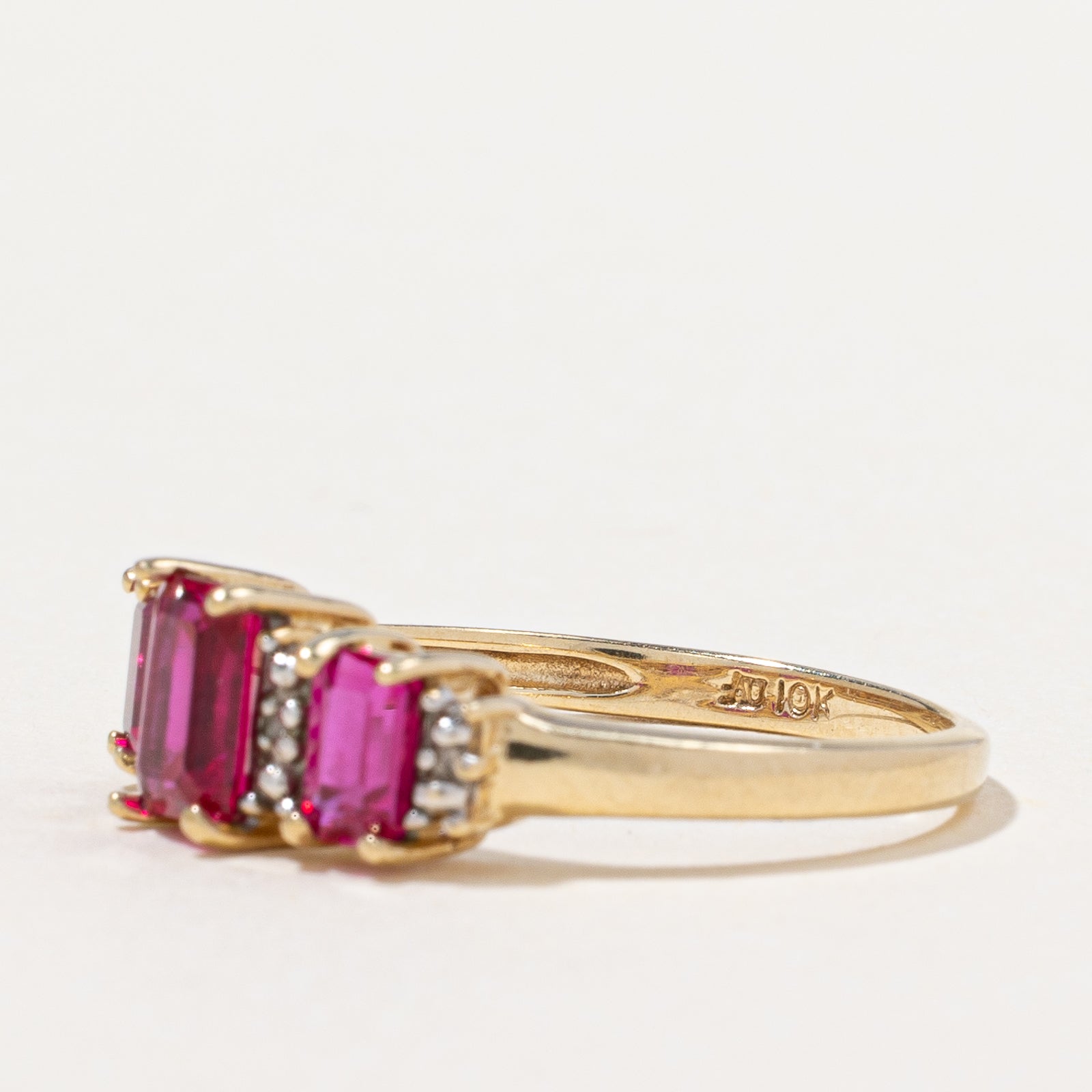 Synthetic Ruby & Natural Diamond Ring | 1.16ctw, 0.01ctw | SZ 6.75 |