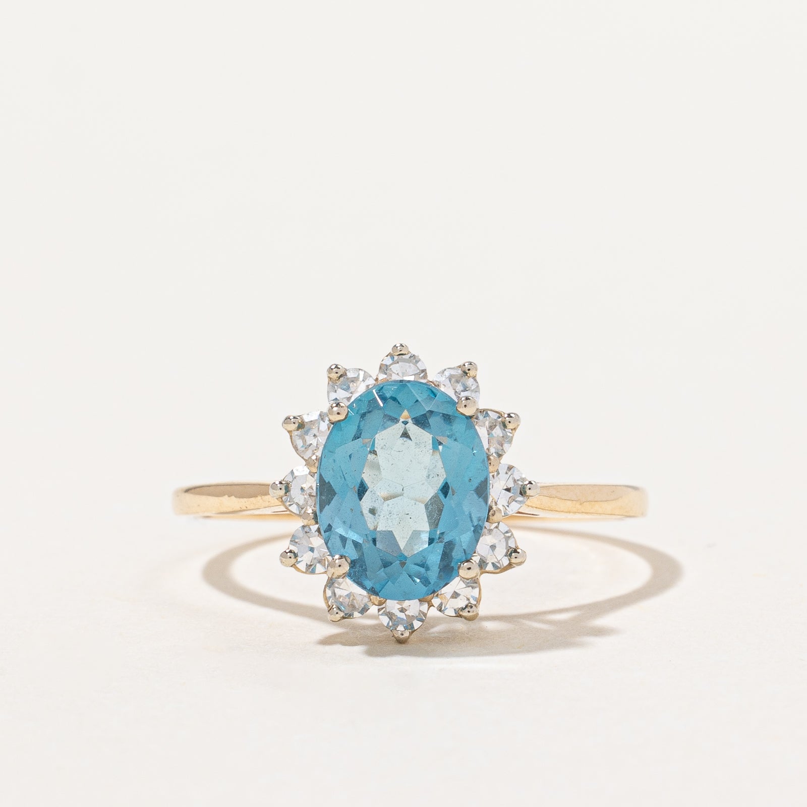 Topaz & Diamond Halo Ring | 1.75ct, 0.36ctw | SZ 7.75 |