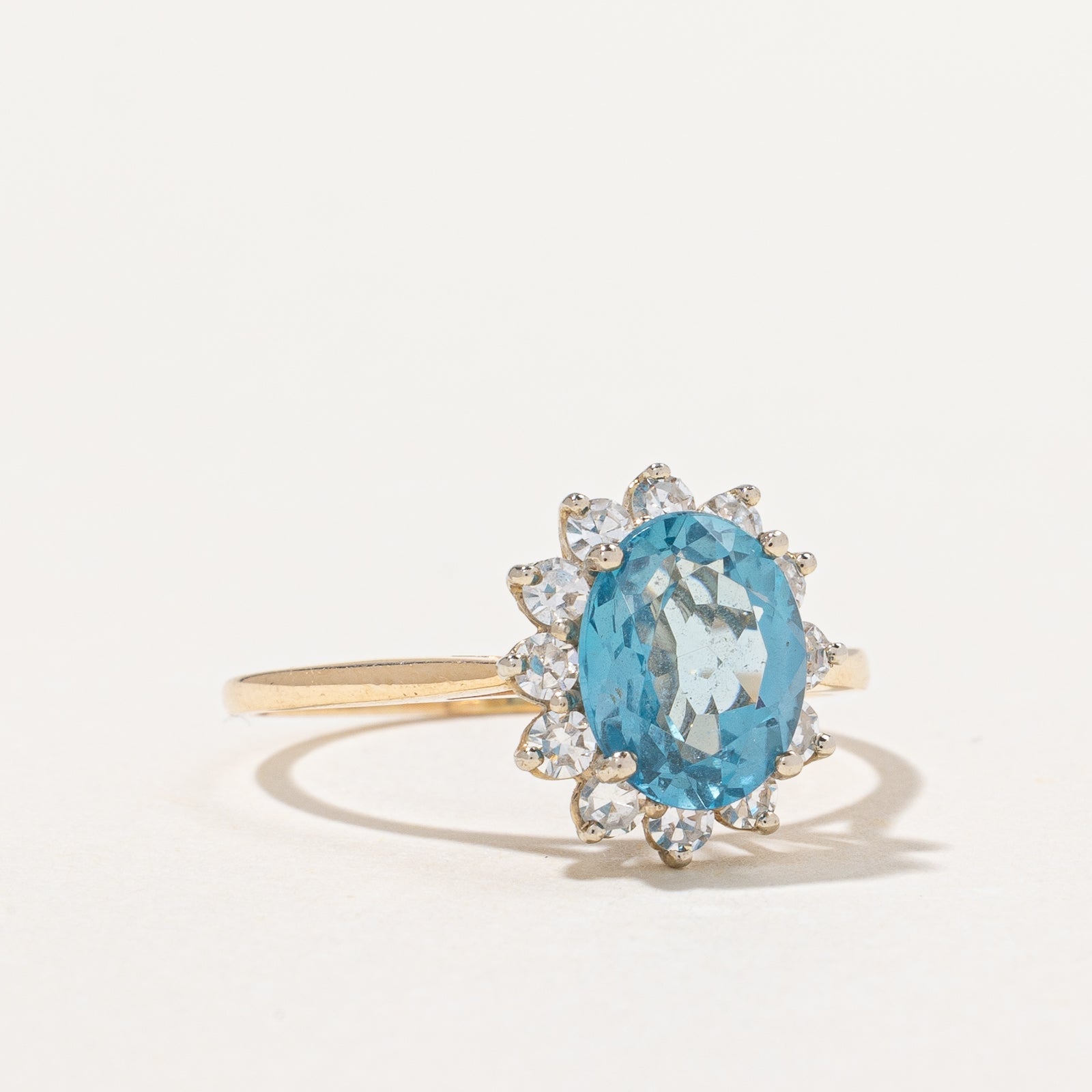 Topaz & Diamond Halo Ring | 1.75ct, 0.36ctw | SZ 7.75 |