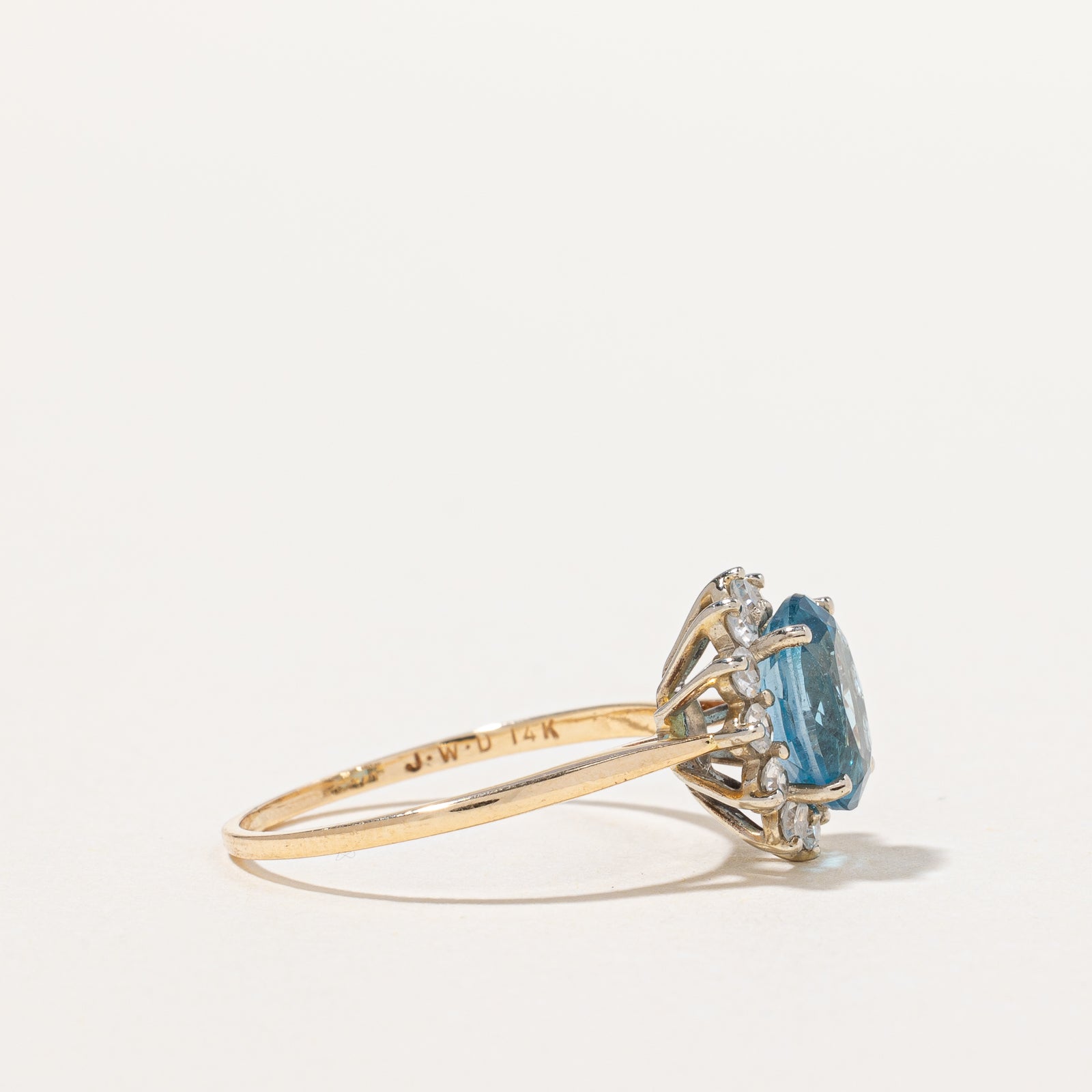 Topaz & Diamond Halo Ring | 1.75ct, 0.36ctw | SZ 7.75 |