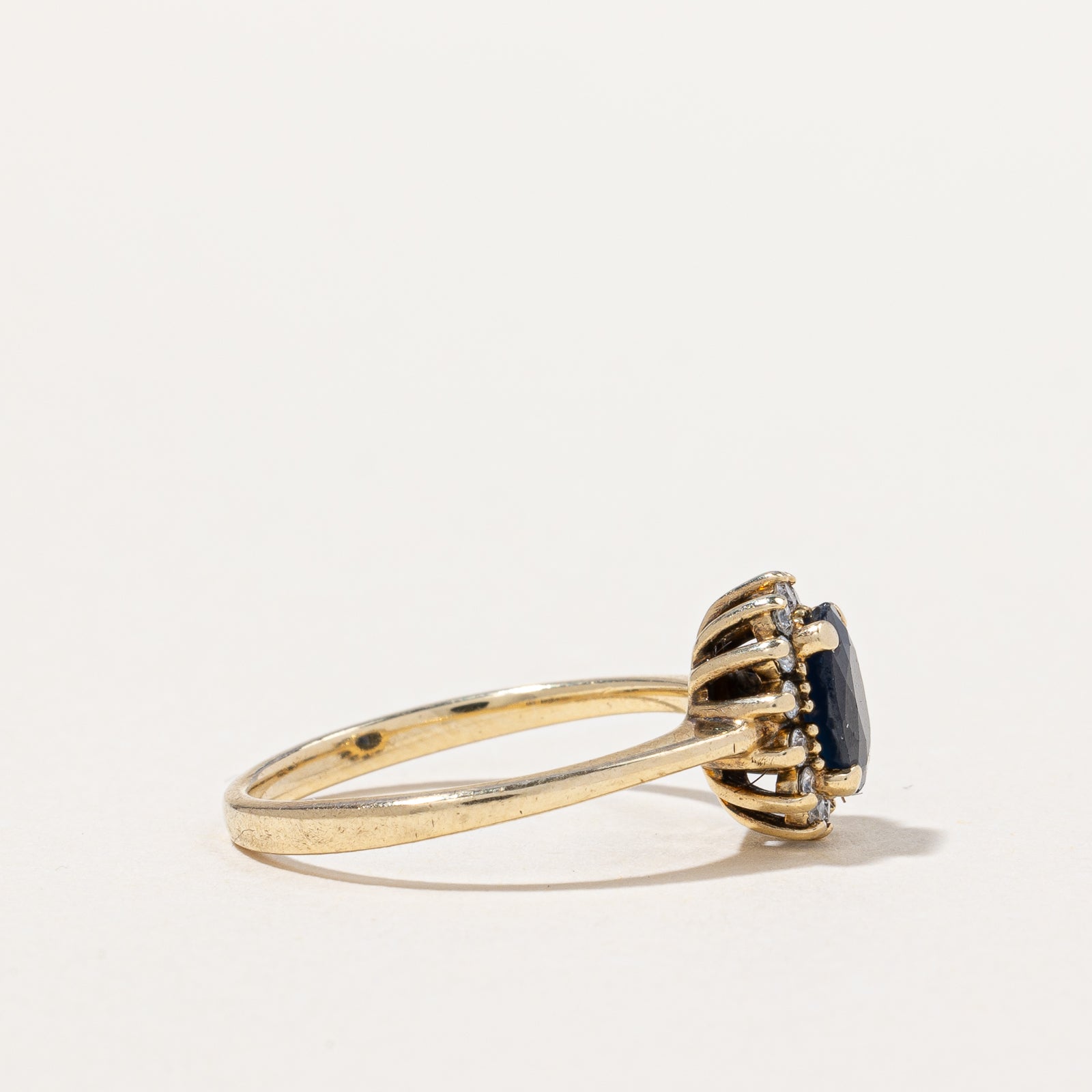 Sapphire & Diamond Halo Ring | 0.75ct, 0.07ctw | SZ 6.25 |