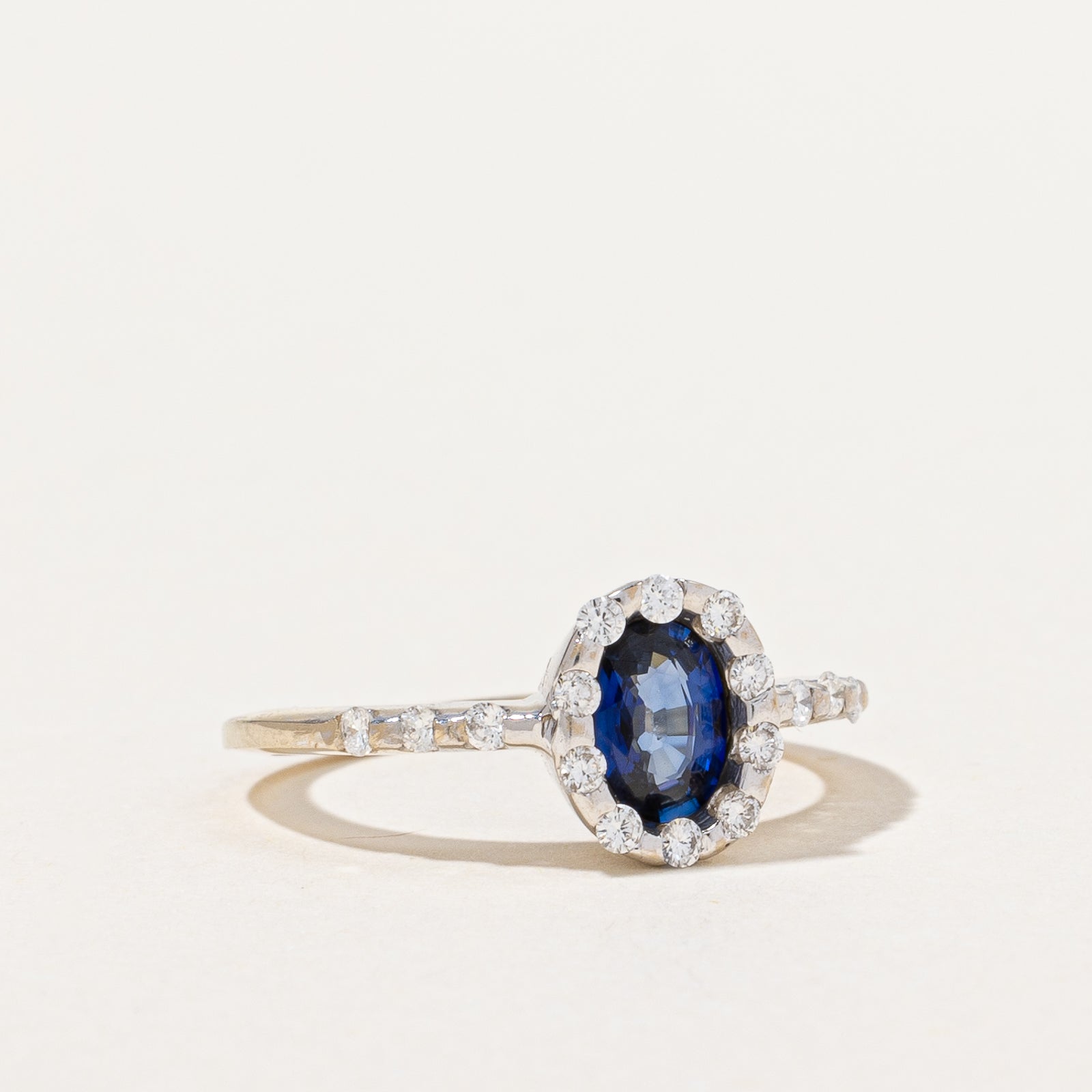 Sapphire & Diamond halo Ring | 0.35ct, 0.12ctw | SZ 6.5 |