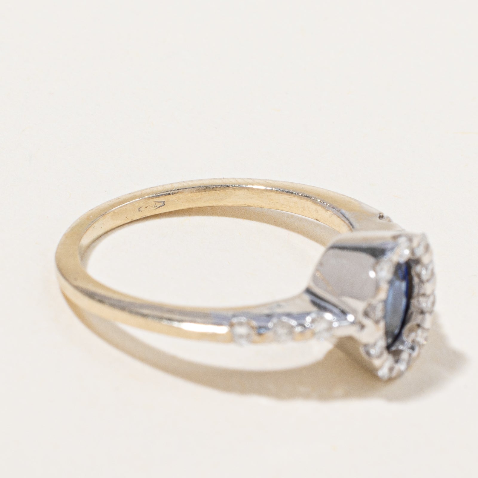 Sapphire & Diamond halo Ring | 0.35ct, 0.12ctw | SZ 6.5 |
