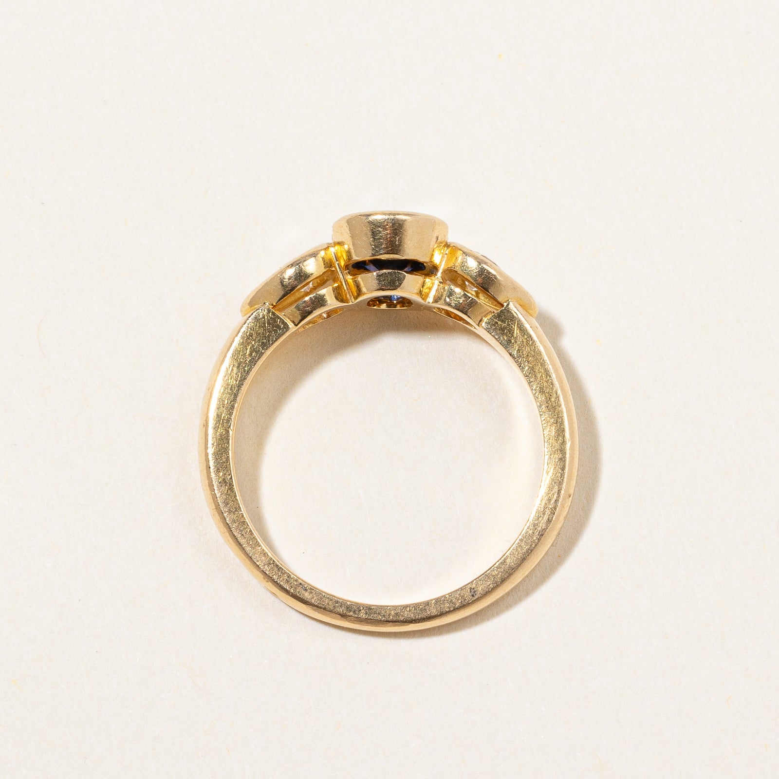 French Hallmarked Sapphire & Diamond Ring | 1.00ct, 0.20ctw | SZ 6 |
