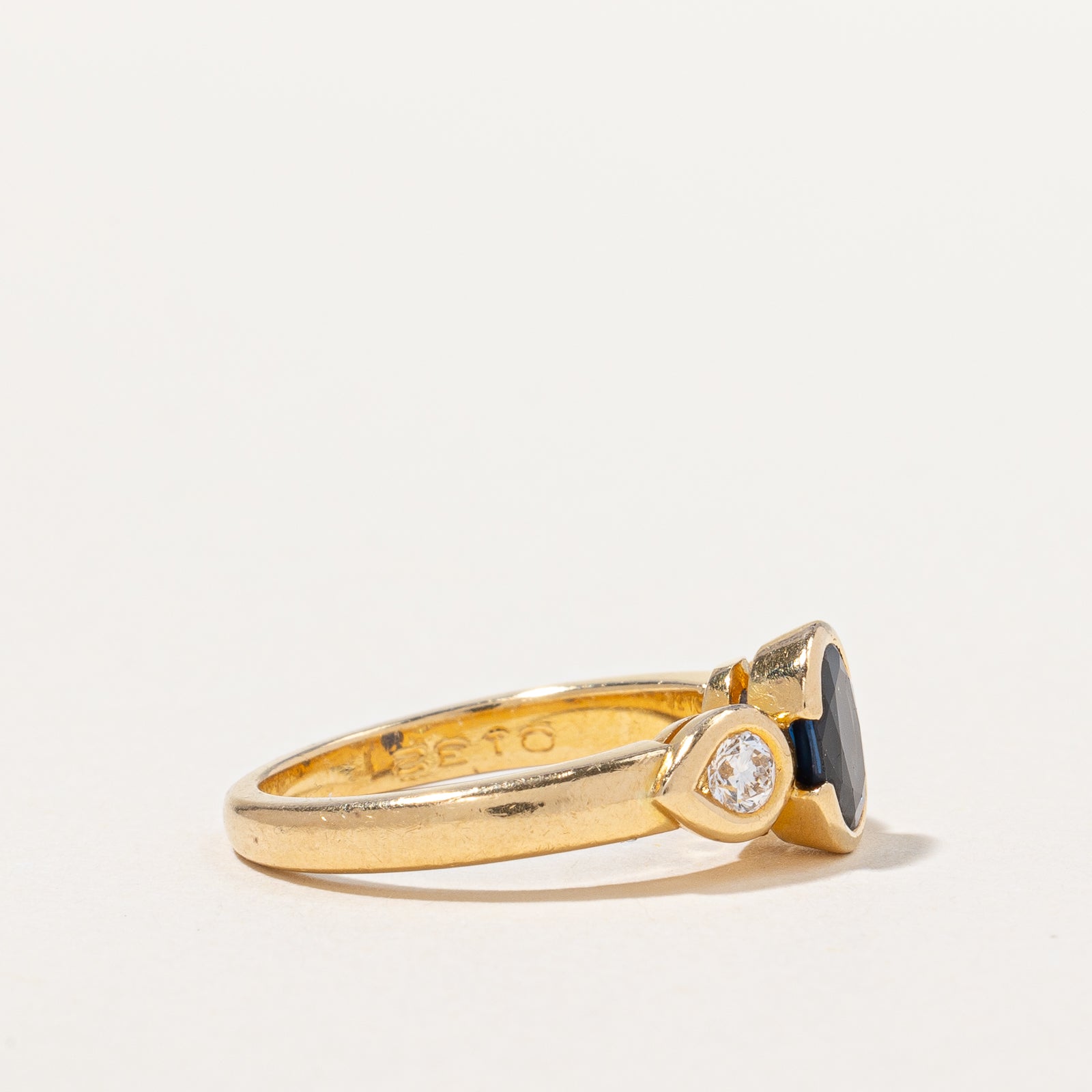 French Hallmarked Sapphire & Diamond Ring | 1.00ct, 0.20ctw | SZ 6 |