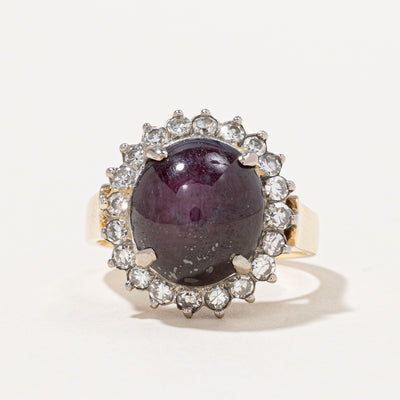 Star Ruby & Diamond Halo Ring | 5.00ct, 0.40ctw | SZ 5.25 |