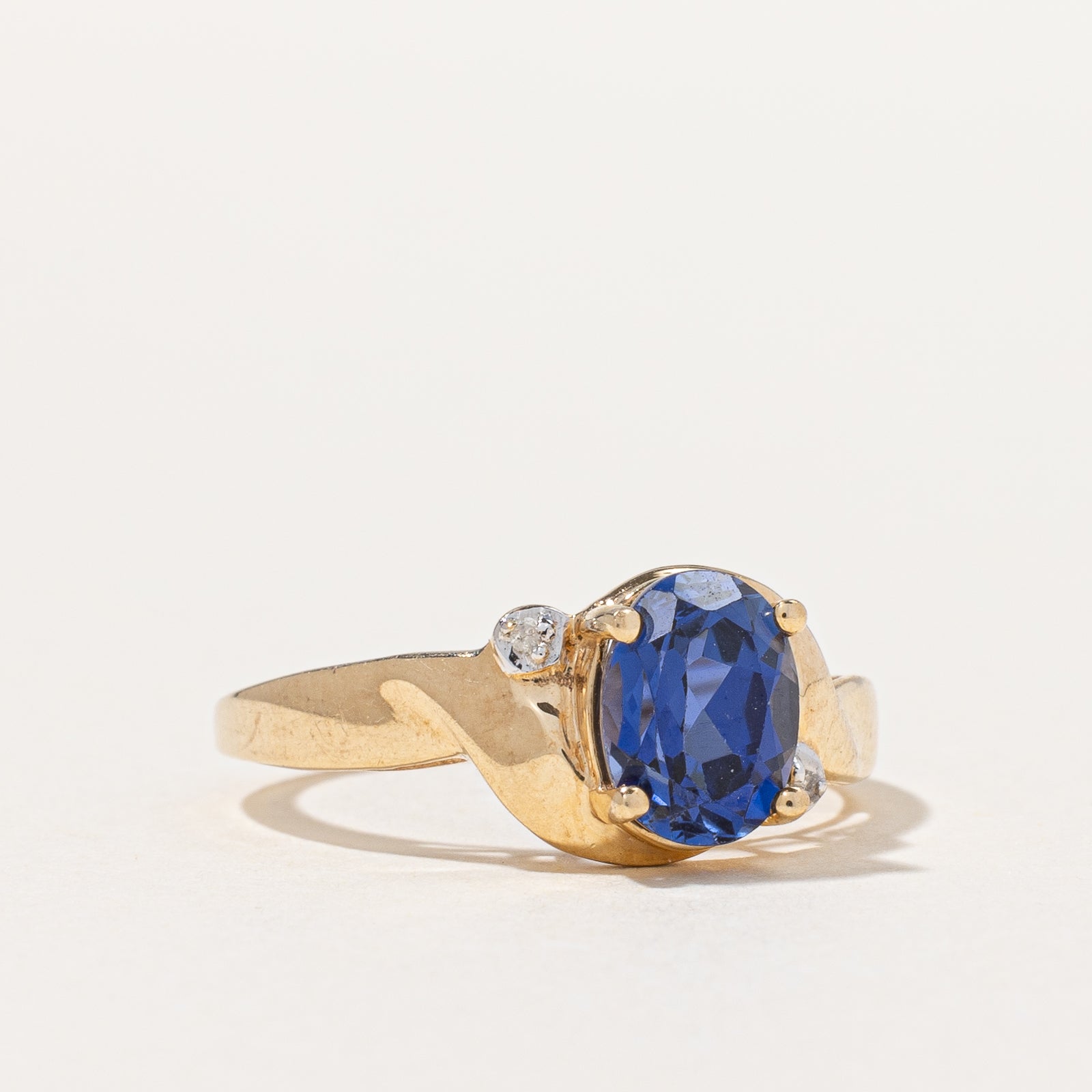 Synthetic Sapphire & Natural Diamond Ring | 1.50ct, 0.01ctw | SZ 6.75 |