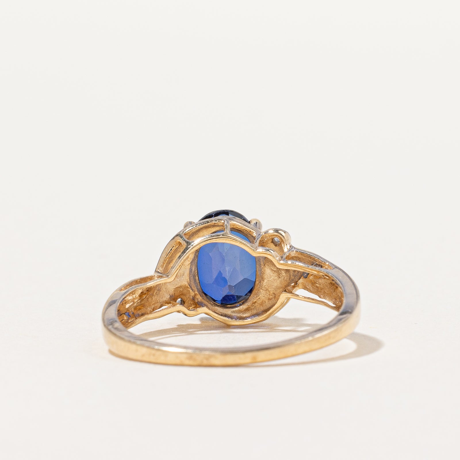 Synthetic Sapphire & Natural Diamond Ring | 1.50ct, 0.01ctw | SZ 6.75 |