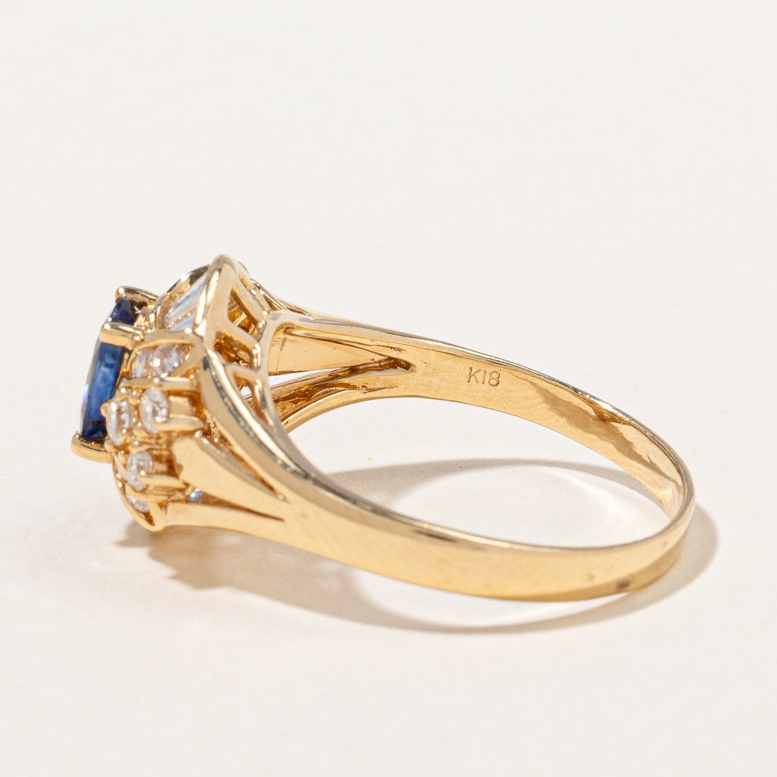 Synthetic Sapphire & Natural Diamond Ring | 0.60ct, 0.50ctw | SZ 6.75 |