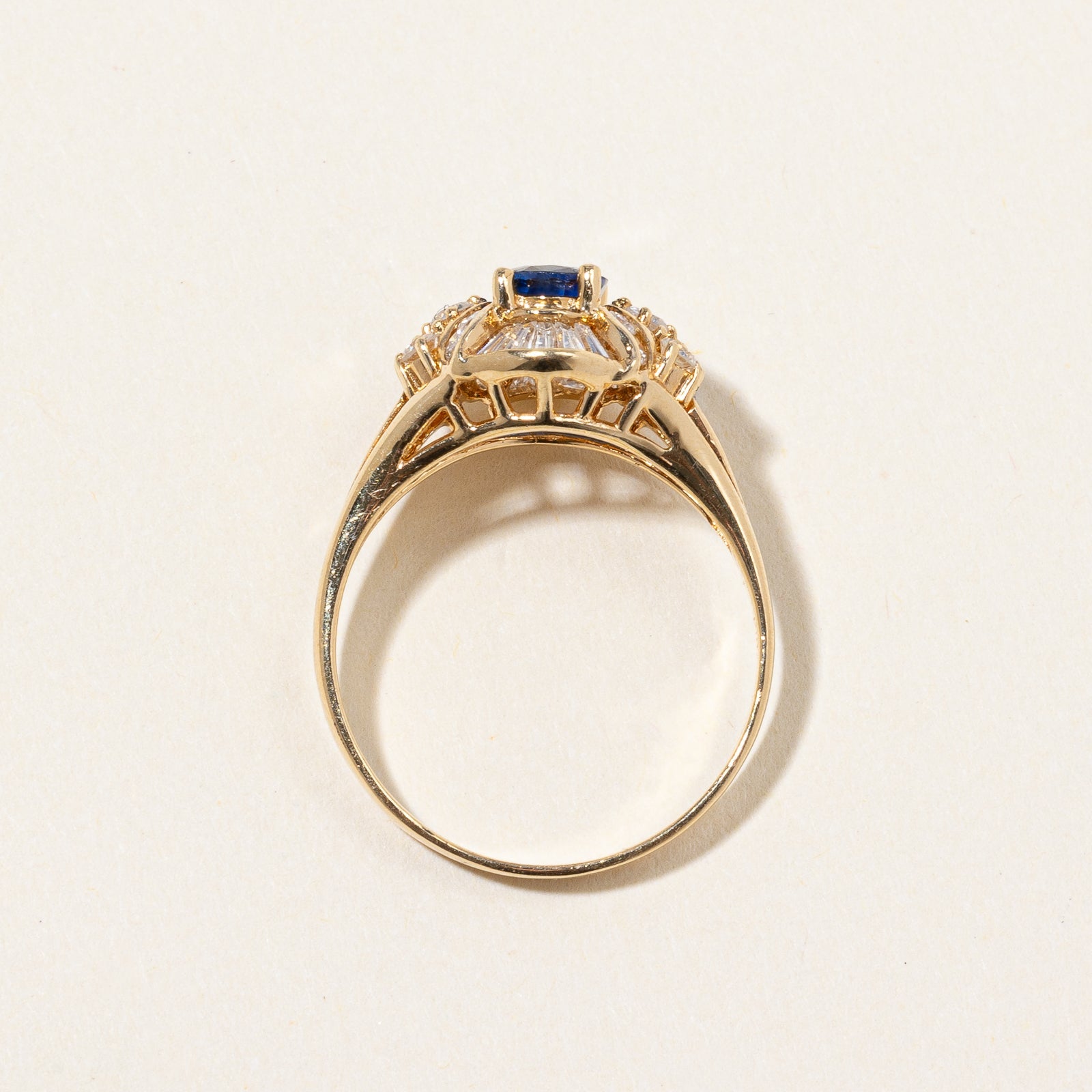 Synthetic Sapphire & Natural Diamond Ring | 0.60ct, 0.50ctw | SZ 6.75 |