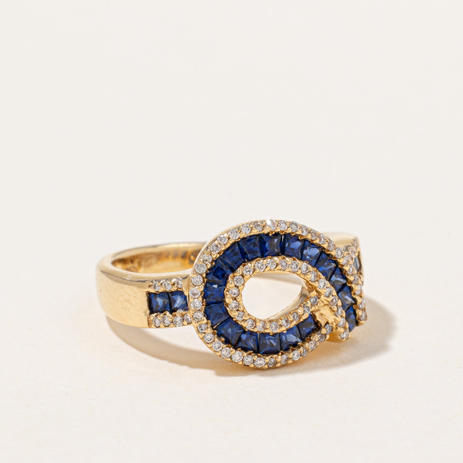 Channel Set Sapphire & Diamond Ring | 1.00ctw, 0.16ctw | SZ 7 |
