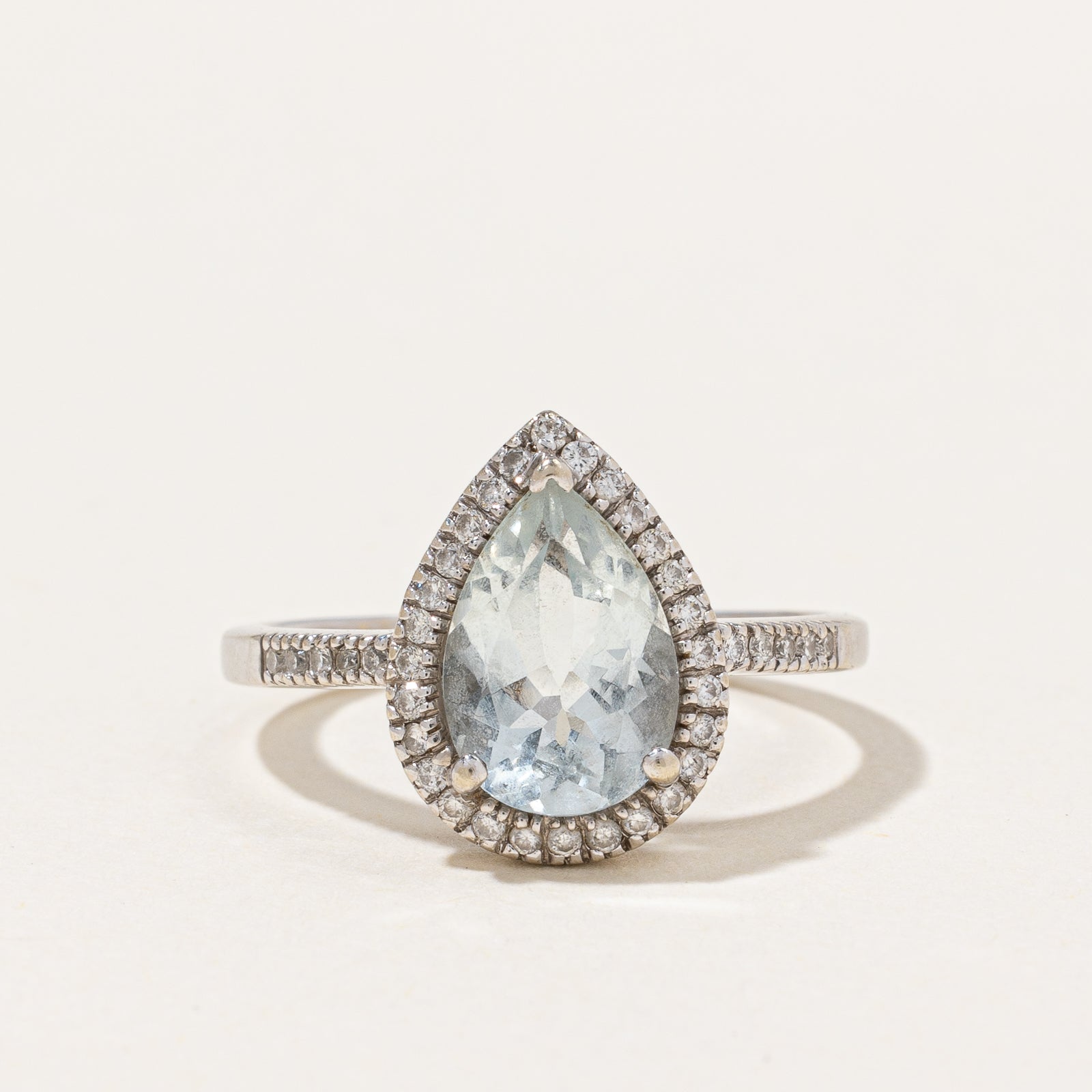 Aquamarine & Diamond Cocktail Ring | 1.10ct, 0.18ctw | SZ 6 |