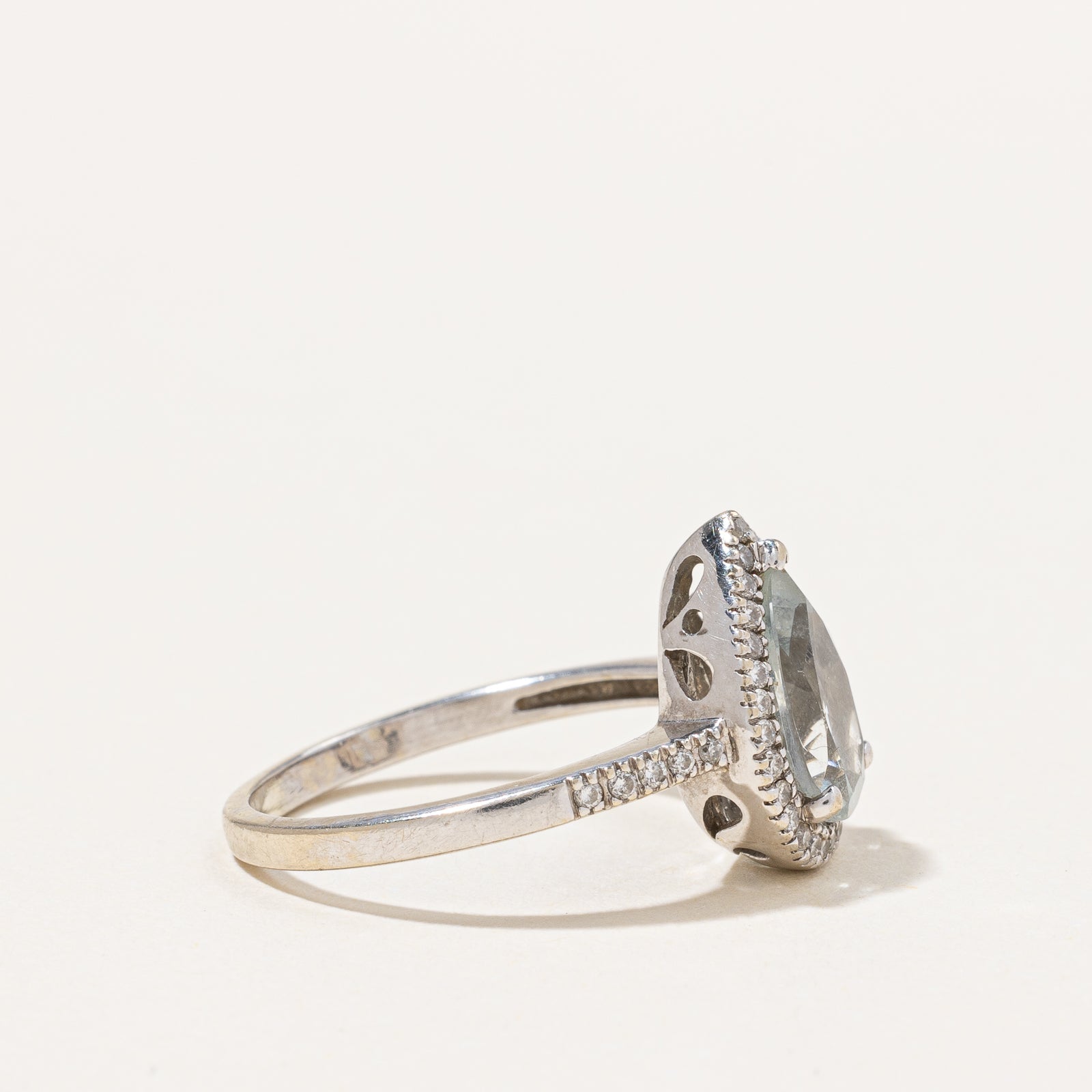Aquamarine & Diamond Cocktail Ring | 1.10ct, 0.18ctw | SZ 6 |