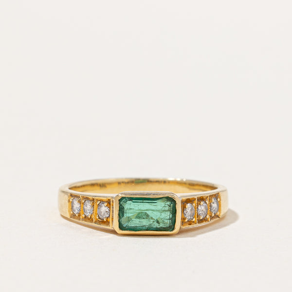 Emerald & Diamond Ring | 0.30ct, 0.13ctw | SZ 5.75 |