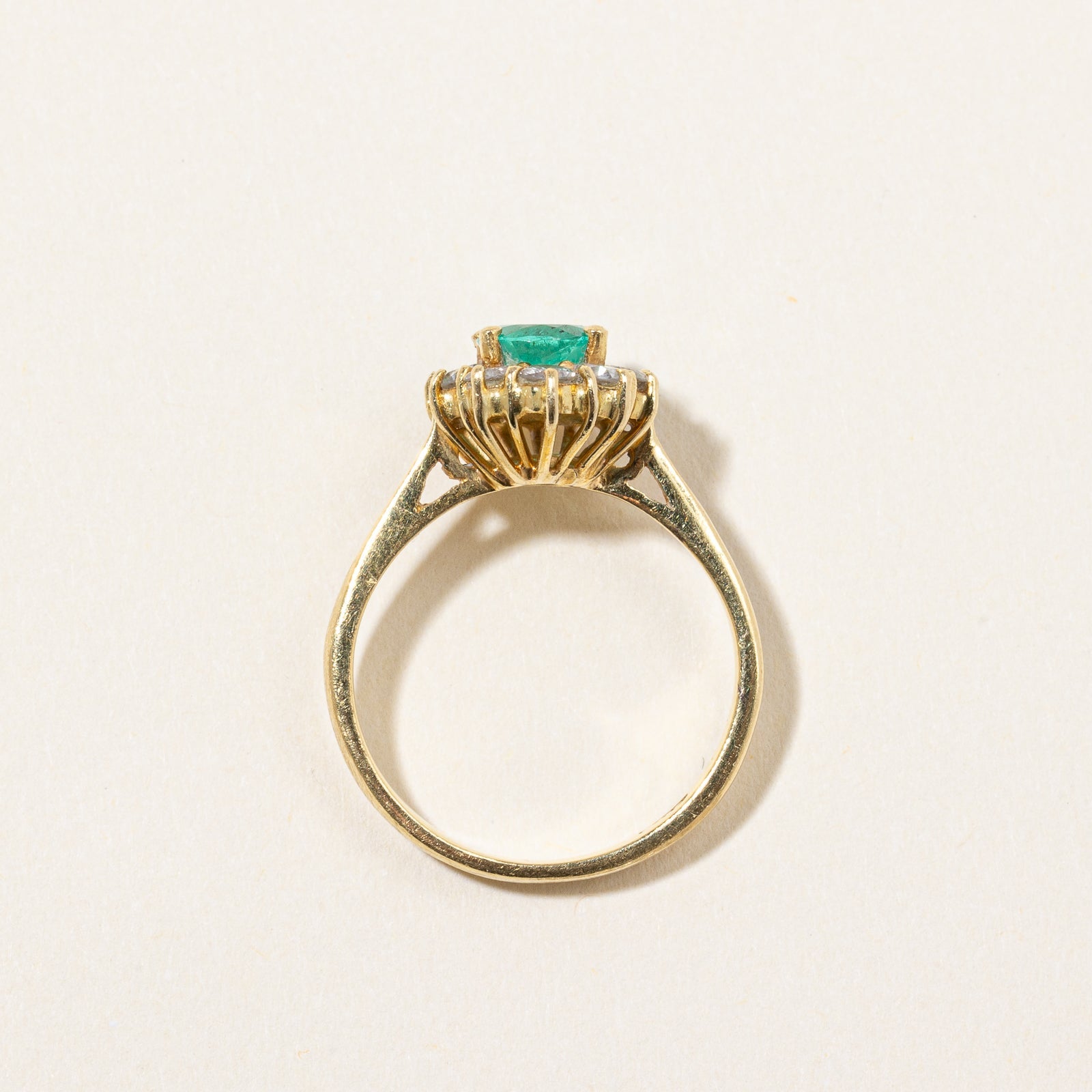Emerald & Diamond Halo Ring | 0.70ct, 0.50ctw | SZ 5.75 |