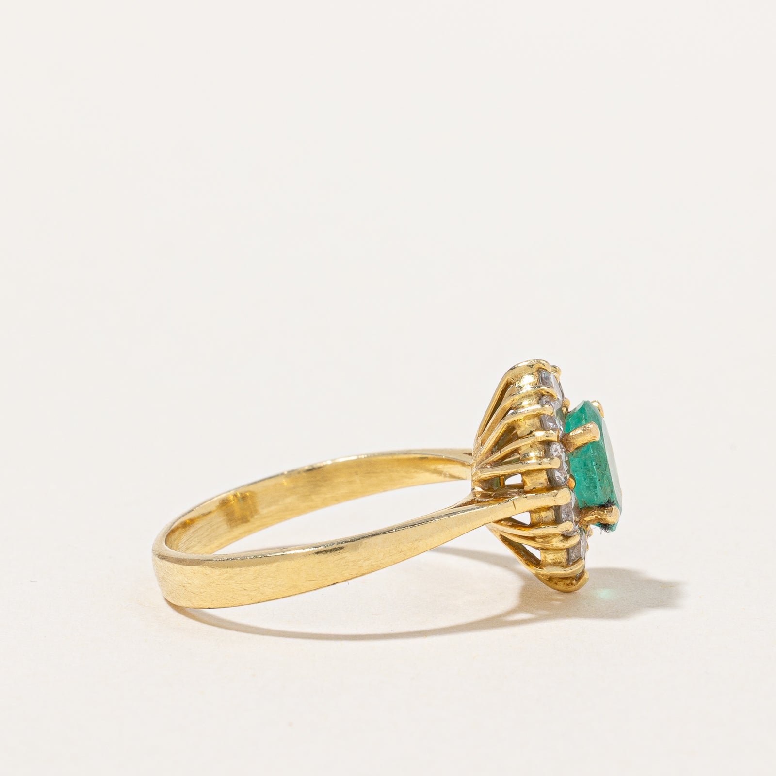 Emerald & Diamond Halo Ring | 0.70ct, 0.50ctw | SZ 5.75 |