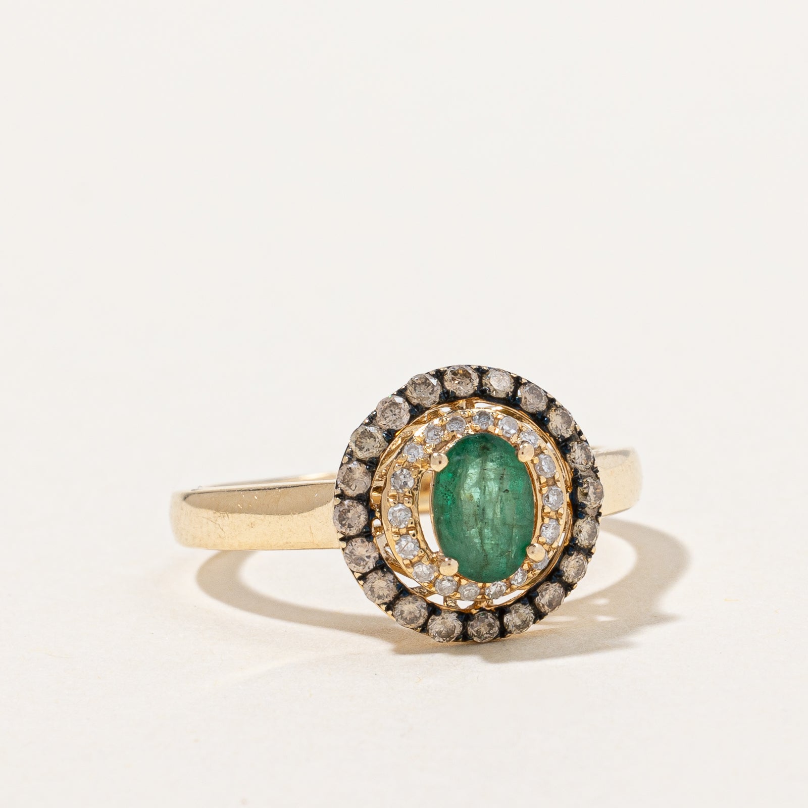 'Effy' Emerald & Diamond Ring | 0.30ct, 0.24ctw | SZ 5.25 |