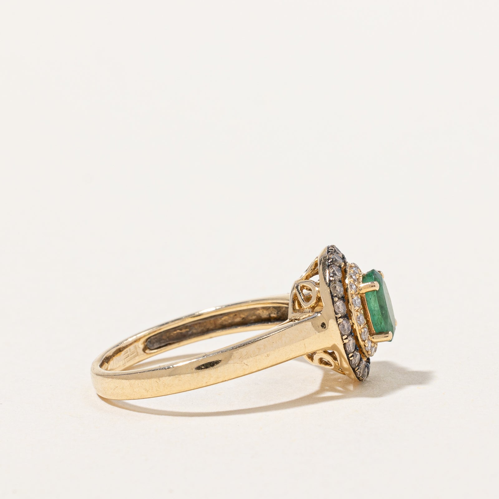 'Effy' Emerald & Diamond Ring | 0.30ct, 0.24ctw | SZ 5.25 |