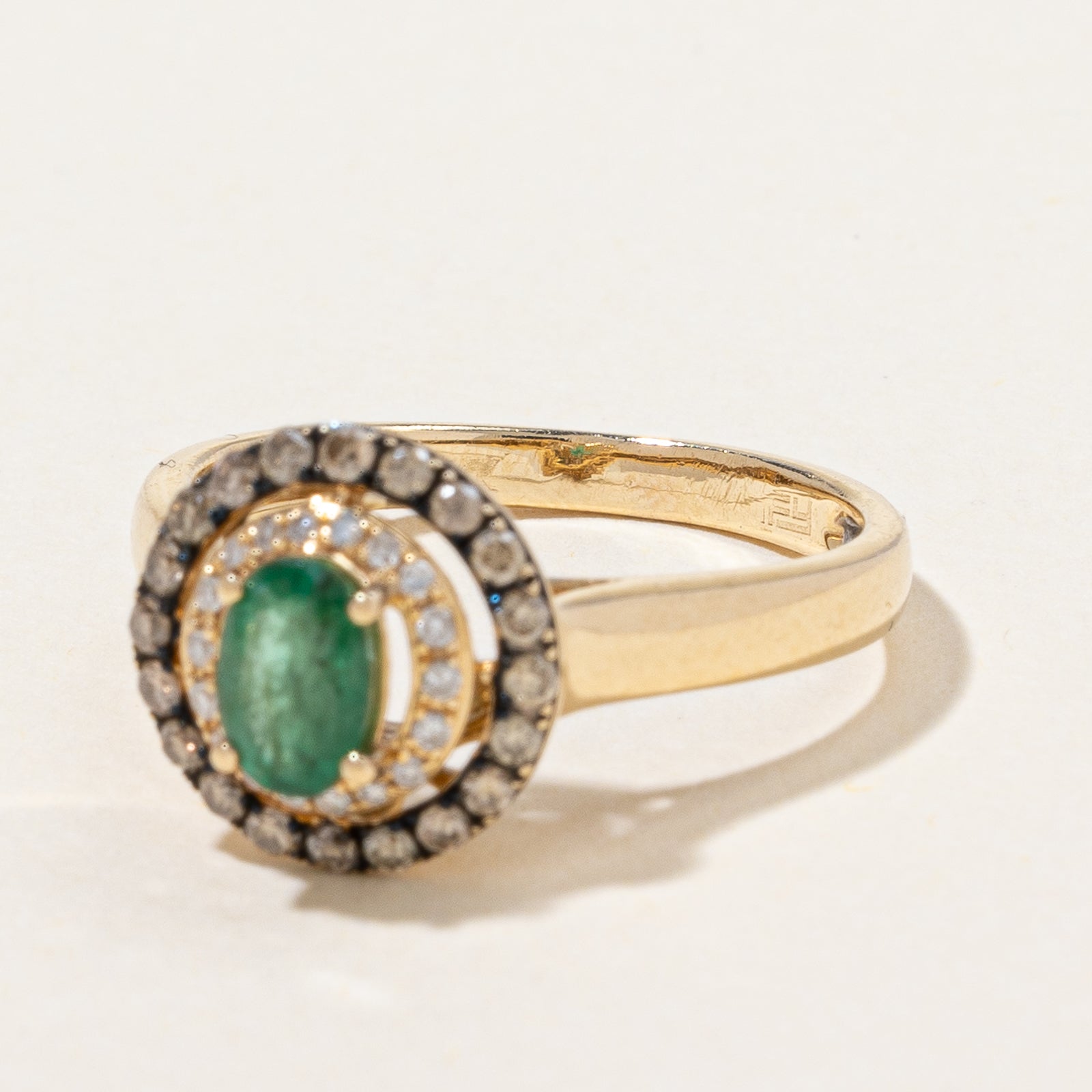 'Effy' Emerald & Diamond Ring | 0.30ct, 0.24ctw | SZ 5.25 |