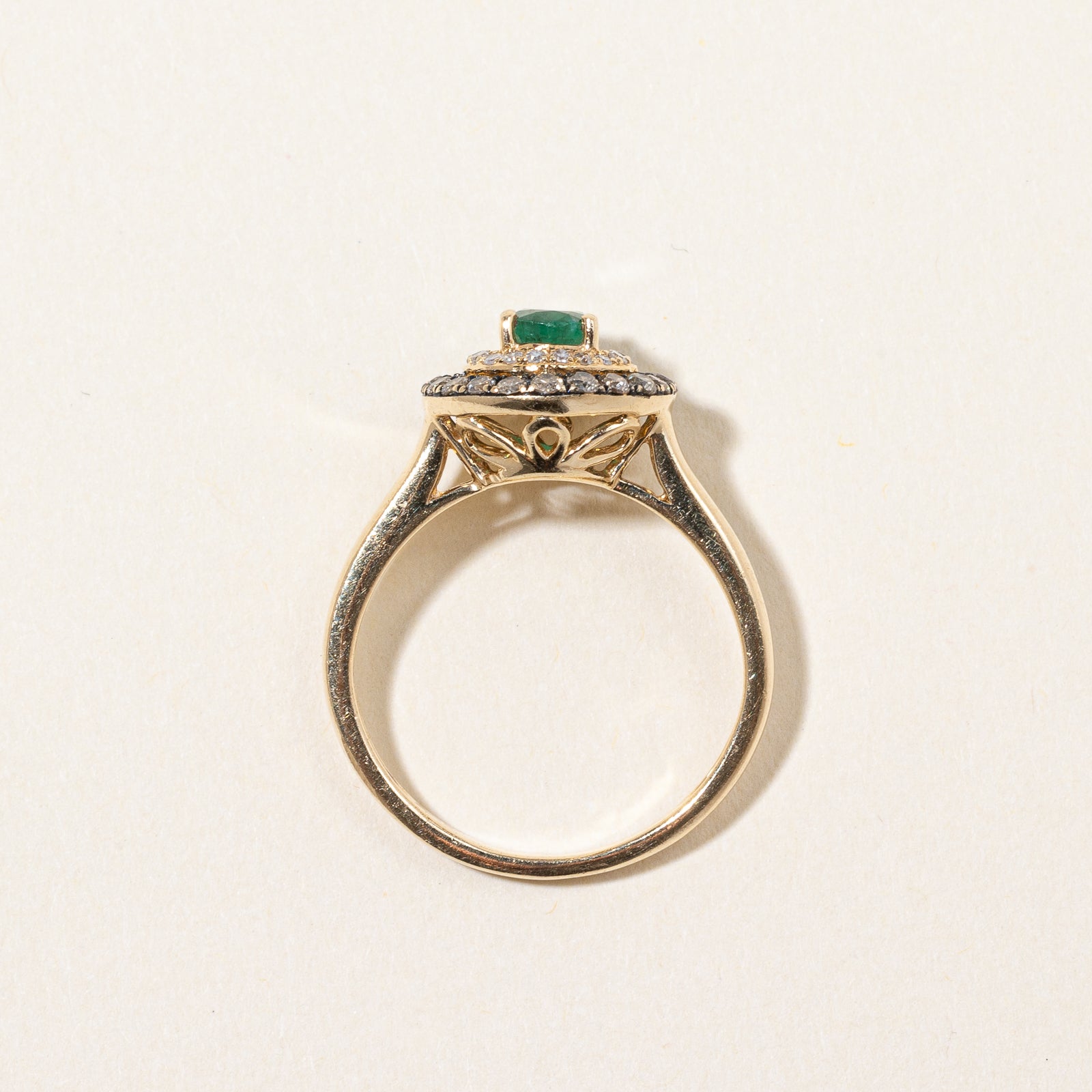 'Effy' Emerald & Diamond Ring | 0.30ct, 0.24ctw | SZ 5.25 |