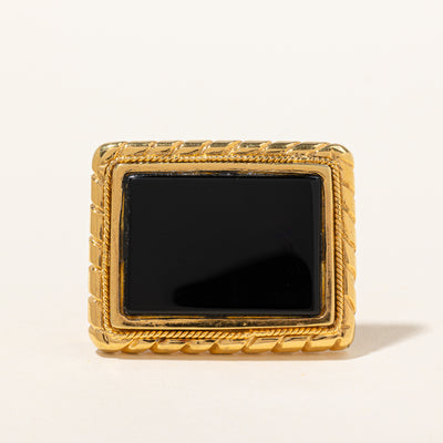 Vintage Cocktail Ring Set With Large Onyx Stone | 12.00ct | SZ 6.5 |