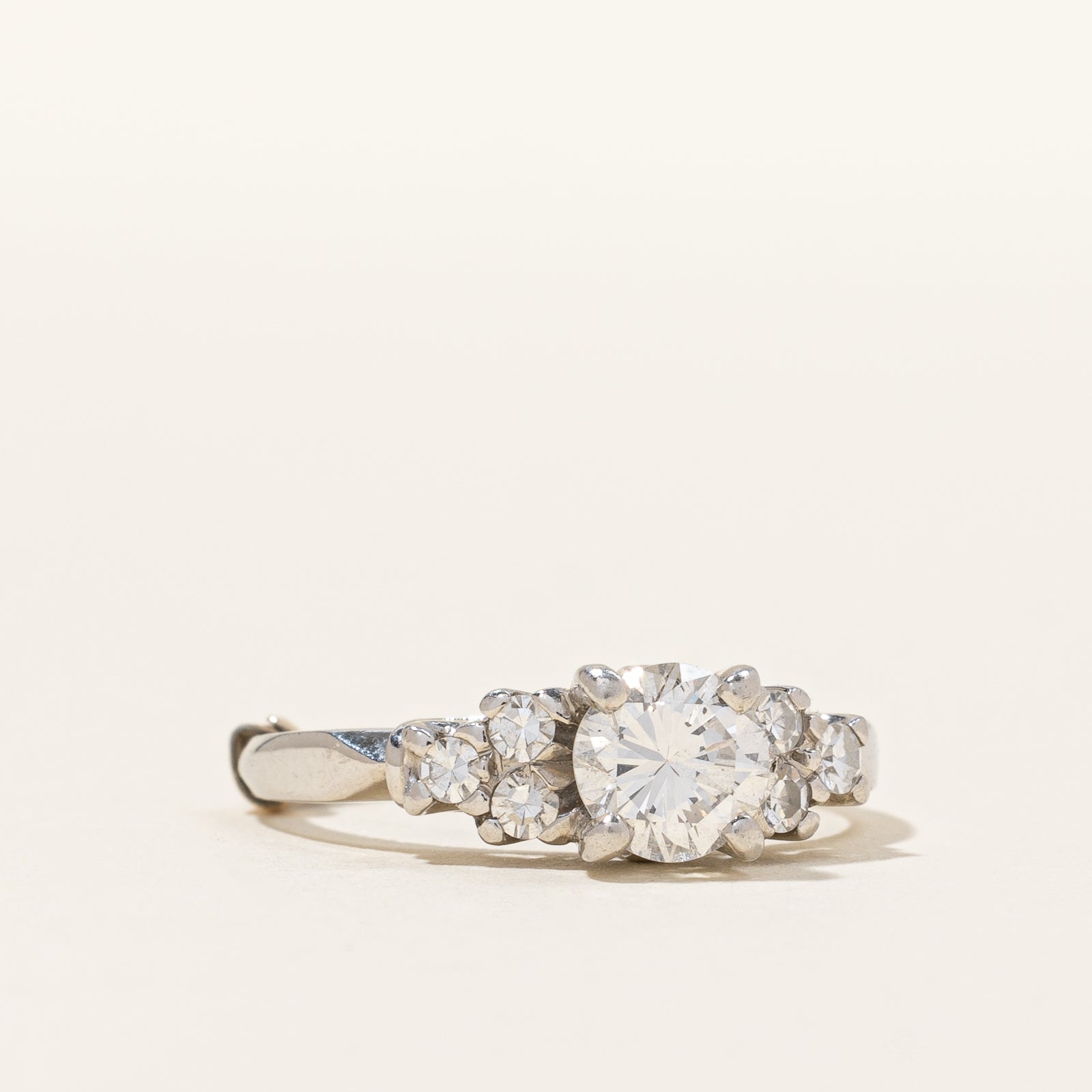 Platinum Diamond Ring | 0.90 ctw | SZ 5 |
