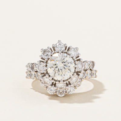 3.50ctw+ Natural Canadian Diamond Wedding Set | 1.79ct VVS2 G Ex | 3.58ctw | SZ 5 |