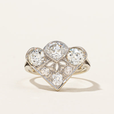 Art Deco Era Old Mine Cut Diamond Ring | 2.36ctw | SZ 6 |