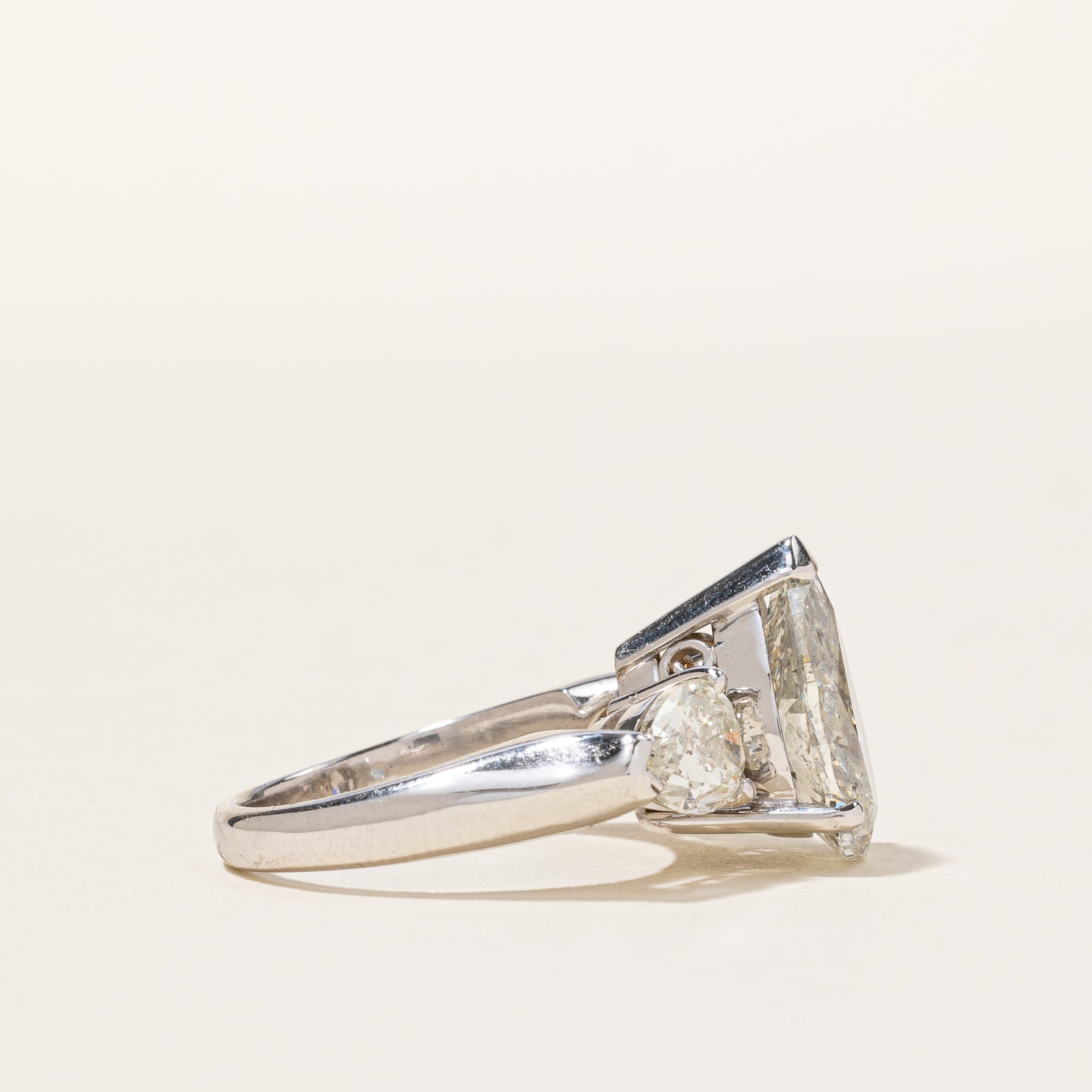 Pear Cut Three Stone Diamond Ring | 6.75ctw I2 I | SZ 6.5 |