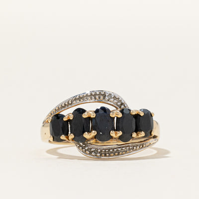 10k Yellow Gold Sapphire and Diamond Ring | 1.85ctw, 0.01ctw | SZ 4.25