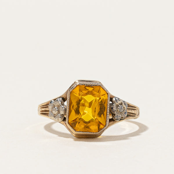 Yellow Glass Cocktail Ring | 1.10ct | SZ 4.75 |