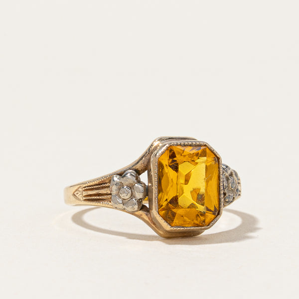 Yellow Glass Cocktail Ring | 1.10ct | SZ 4.75 |