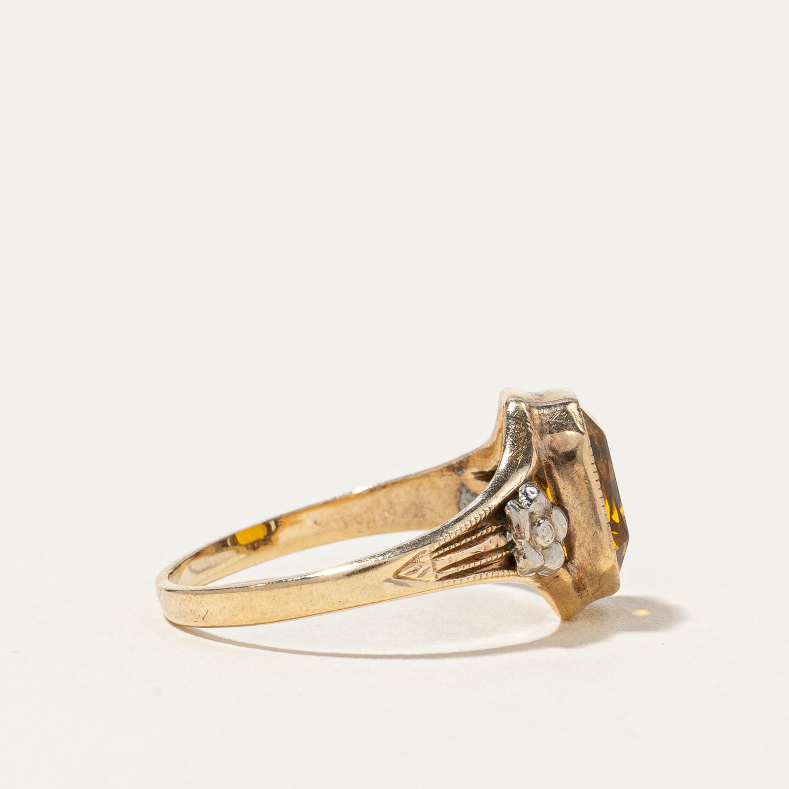 Yellow Glass Cocktail Ring | 1.10ct | SZ 4.75 |