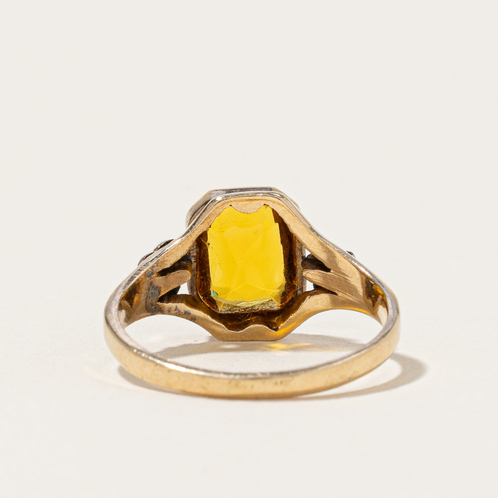 Yellow Glass Cocktail Ring | 1.10ct | SZ 4.75 |